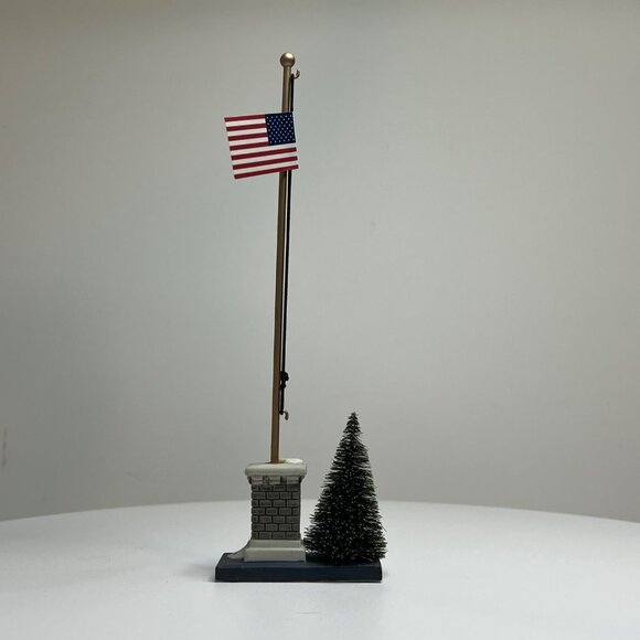 Dept 56 Stars And Stripes Flag Pole General Village Accessory - Picture 2 of 6